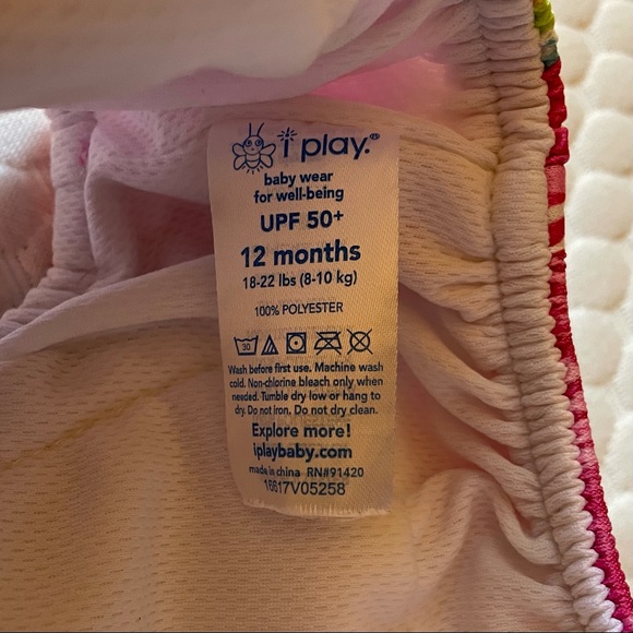 I Play Swimmy Diaper with Ruffle Rear 12mos 50+UPF - Picture 9 of 10